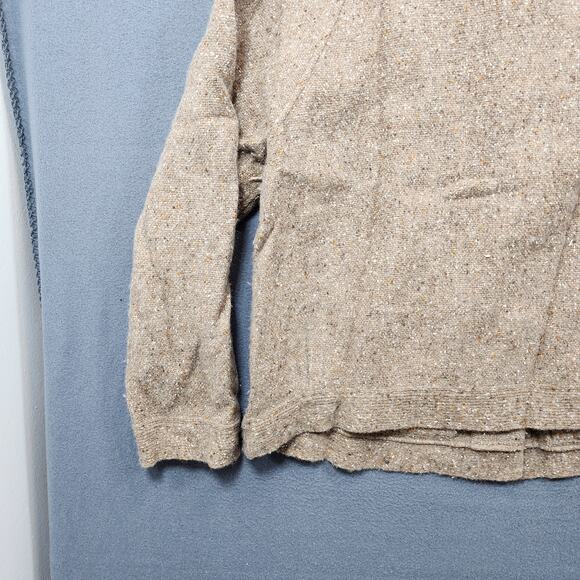 Eileen Fisher Womens Cardigan Sweater XL Tan Wool Angora Silk Granola Collar - Picture 11 of 16